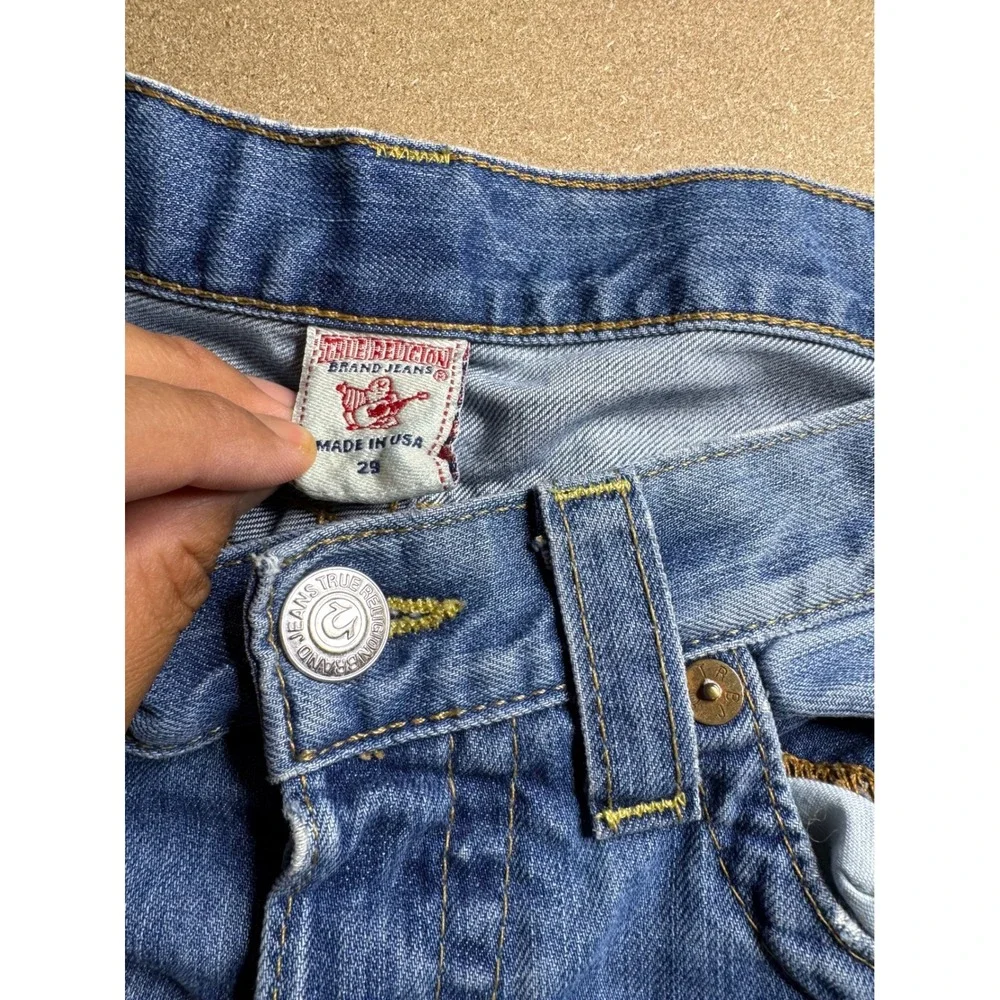 True Religion Drew‎ Men 29 Distressed Straight Leg Light Wash Denim Jeans USA